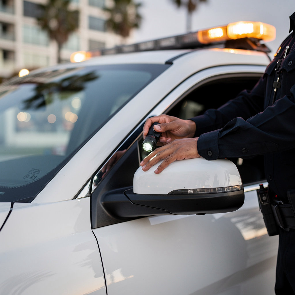United Security Services mobile patrol vehicle providing security coverage for San Diego commercial and residential properties
