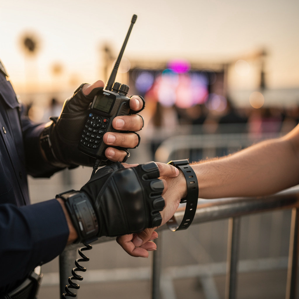 United Security Services providing professional event security and crowd management for a San Diego concert