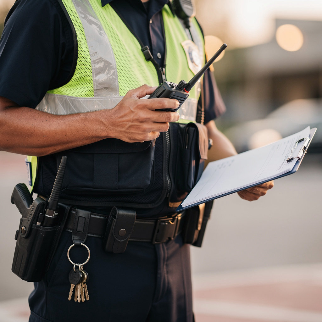 United Security Services professional unarmed guard providing visible security for a business in San Diego